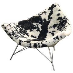 1960s George Nelson "Coconut" Lounge Chair in Cow Hide