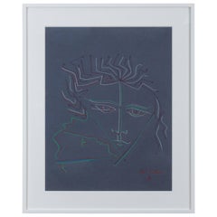 Pastel on Paper Attributed to Jean Cocteau