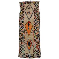 Boho Chic Vintage Berber Moroccan Runner with Modern Tribal Design