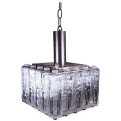 1965 Swedish Wärnå Glass, Chrome Square Nordlys Pendant