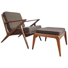 Mid-Century Modern Danish "Z" Lounge Chair or Armchair by Poul Jens