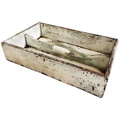 Antique English Provincial Pine Shabby Chic Cutlery Tray Box