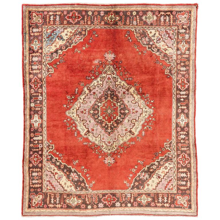 Vintage Turkish Oushak Rug For Sale at 1stdibs