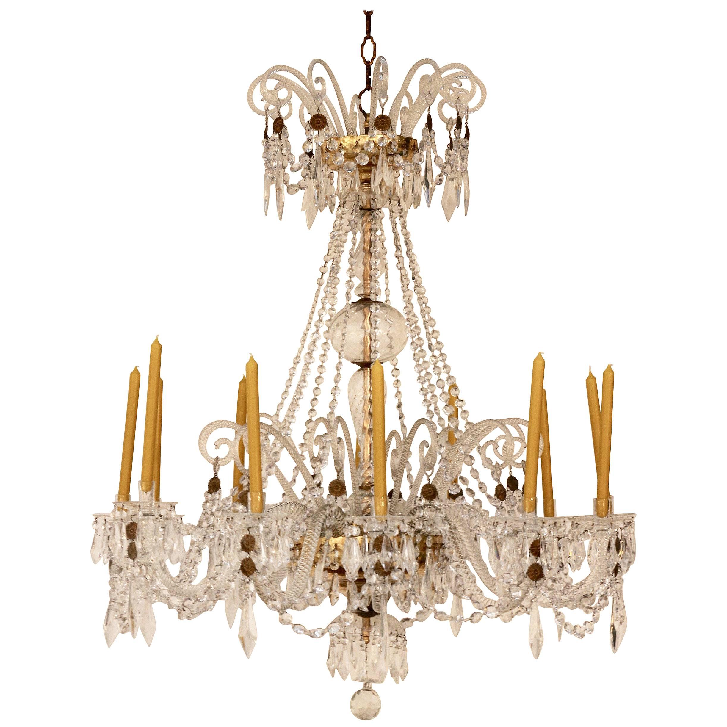 Chandelier in Baccarat Crystal, Made by Renzo Vaglica in Firenze, Italy For Sale