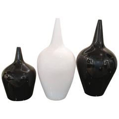 Black and White Sculptures or Bottles, Ceramic, 1970 circa, Italy 3