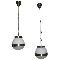 Pair of Delta Ceiling Lamp Artemide Sergio Mazza Design, 1960s 11