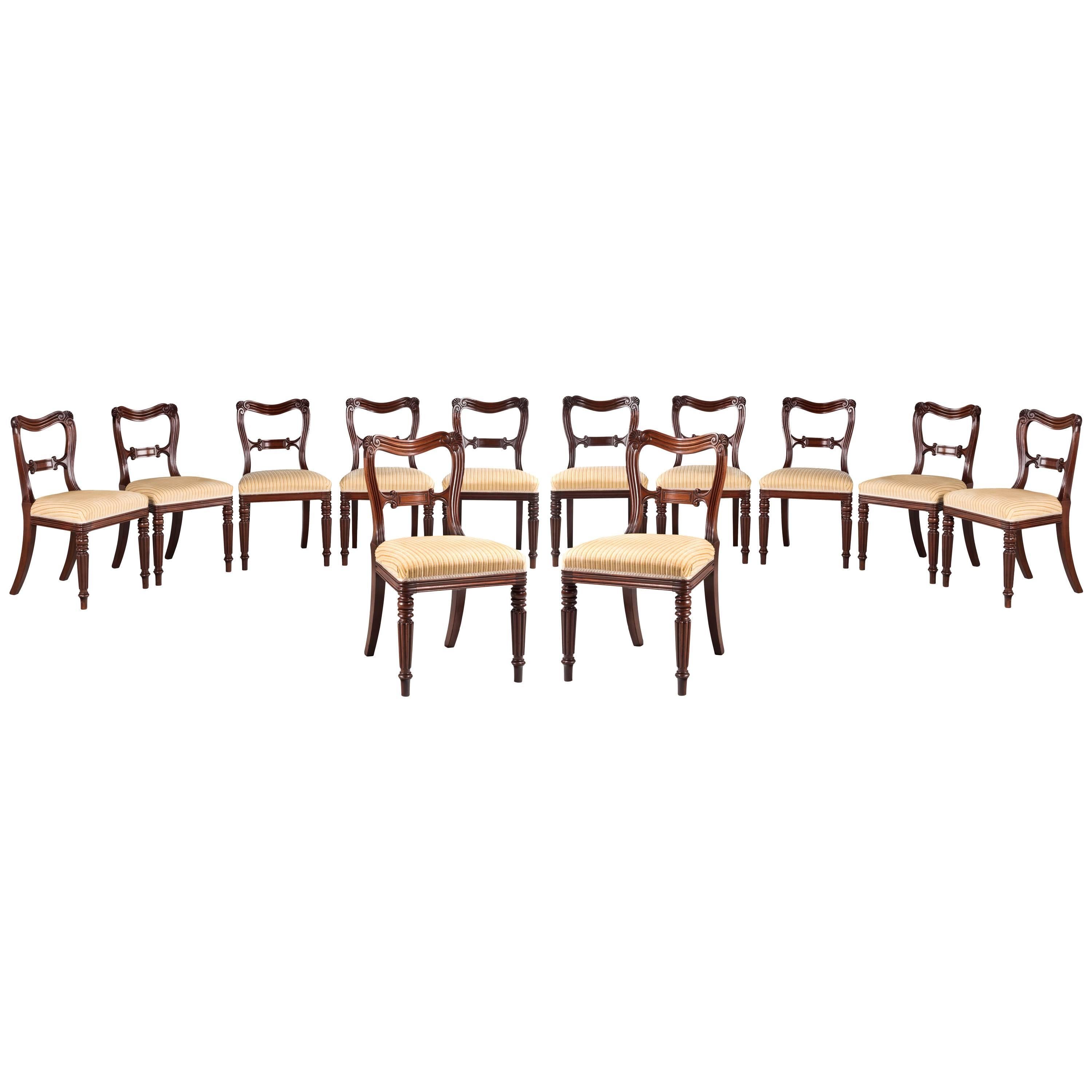 Set of 12 Late Regency Period Mahogany Chairs