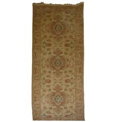 Very Fine Hand-Knotted Persian Tabriz Runner in Lambs Wool and Silk