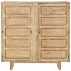 Jean Royere Deco Cerused Oak Cabinet France, 1940s, Mid-Century