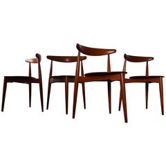 Set of Four Hans J. Wegner 'Heart' Chairs for Fritz Hansen