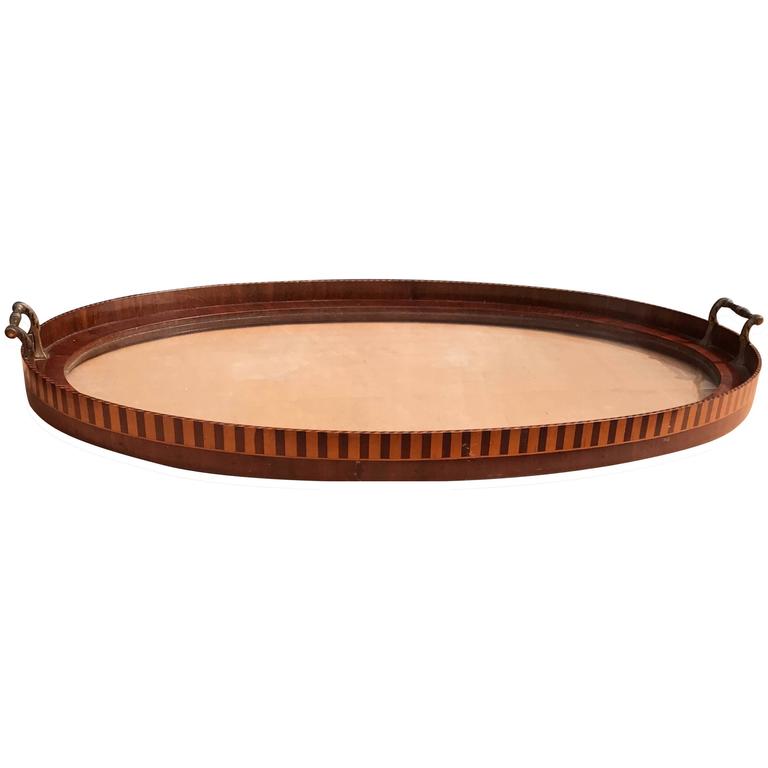 glass serving tray with handles