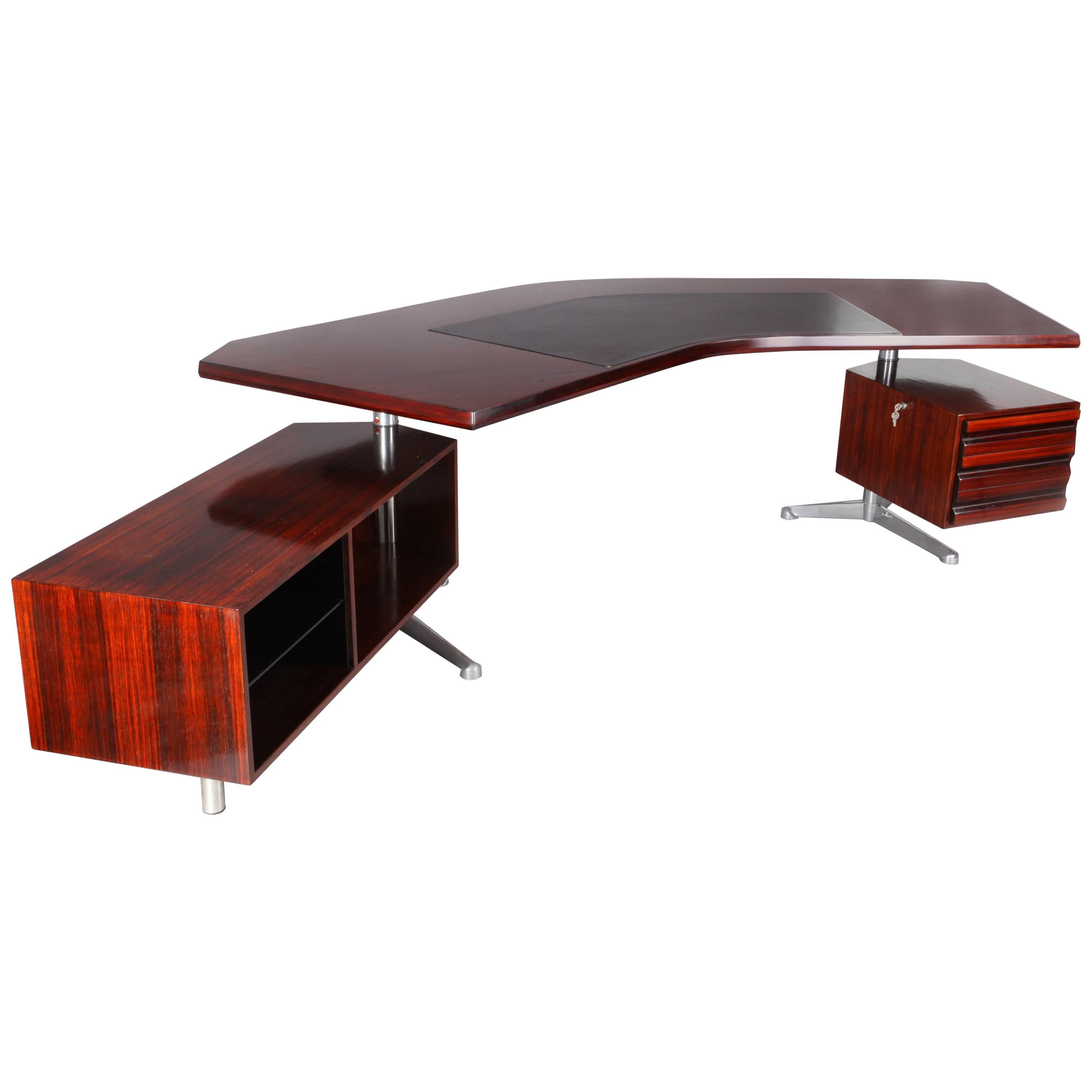 Rosewood Executive Desk by Osvaldo Borsani for Tecno Milano