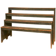Green-Painted Pine Two-Part Nesting Shelving Unit