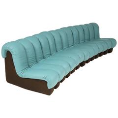 Leather and Fabric Sofa by De Sede, Switzerland