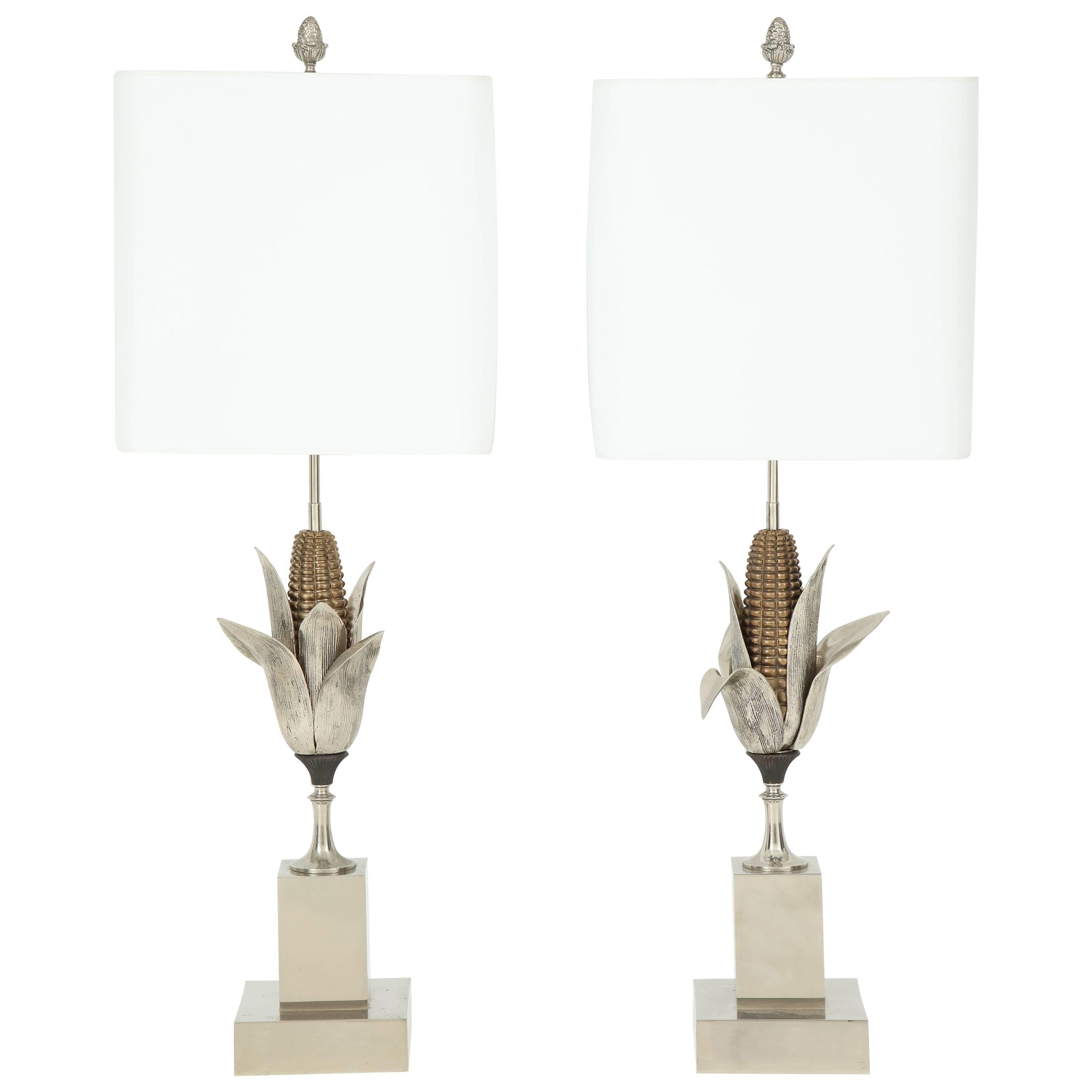 Maison Charles Corn Husks Bronze Lamps