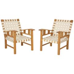 Francis Jourdain Webbed Oak Chairs 6