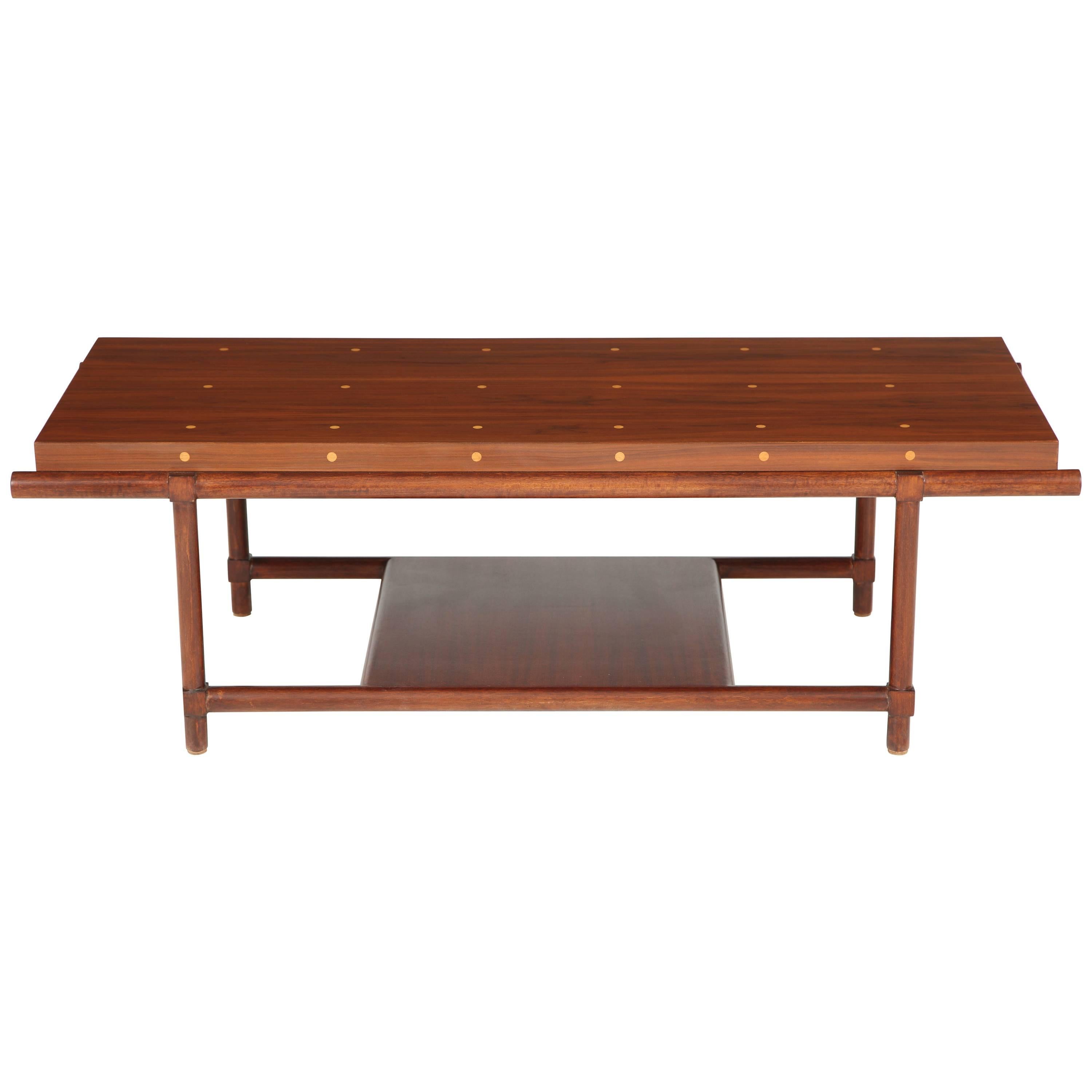 Tommi Parzinger Inlay Walnut Coffee Table