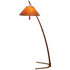 Walnut Thorn Stick Floor Lamp by J.T. Kalmar Vienna, 1952 7