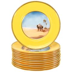 12 Royal Doulton Hand Painted Plates Signed H. Allen Desert Scenes with Camels 9