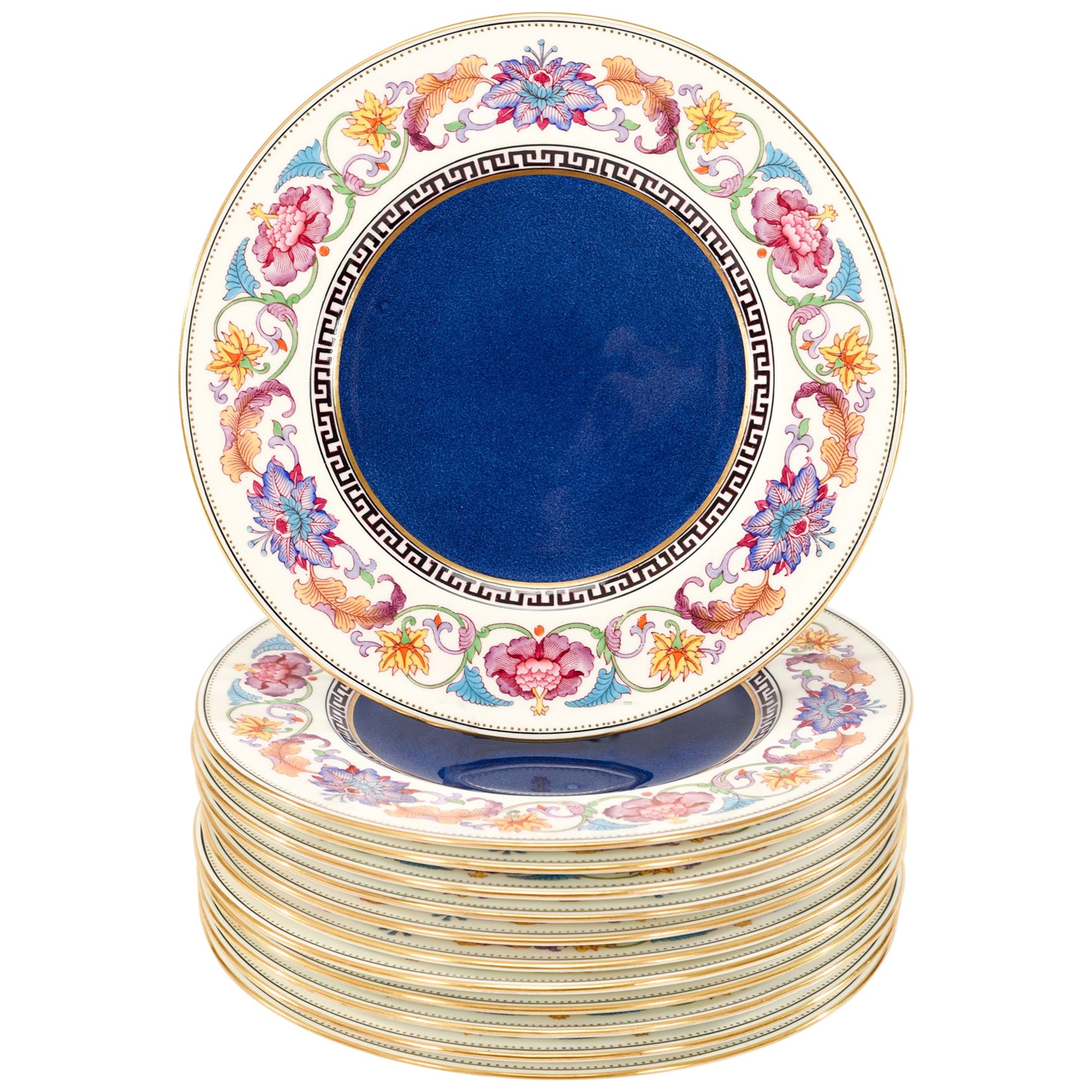Set of 12 Wedgwood Porcelain Dinner Plates, circa 1900 For Sale at 1stDibs