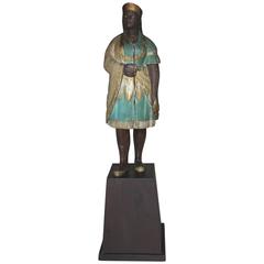 Painted, Gilded and Carved Pine Cigar Store Indian Princess