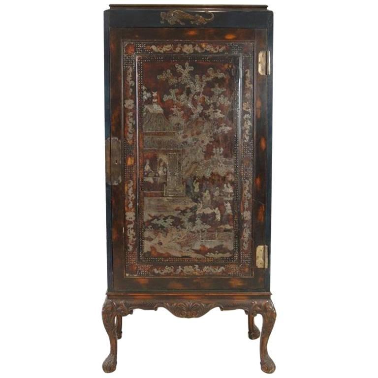 Mother of Pearl Inlaid and Lacquer Cabinet, Antique Chinese Export