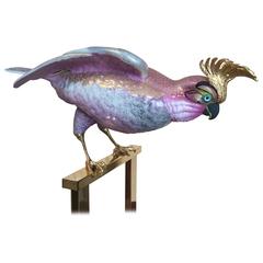 Mangani for Oggetti Hand-Painted Stylized Cockatoo Sculpture