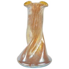 20th Century Iridescent Art Nouveau Glass Vase