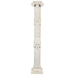 19th Century Italian Carved Marble Column