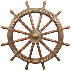 12-Spoke Varnished Ship's Wheel