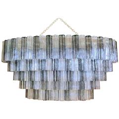 Large Oval Mid-Century Murano Tronchi Chandelier by Zuccheri for Venini