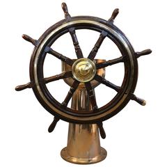 Vintage Ship's Wheel on Stand