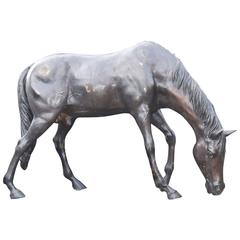 Vintage Lifesize Bronze Horse Statue Scupture Architectural Animal Casting