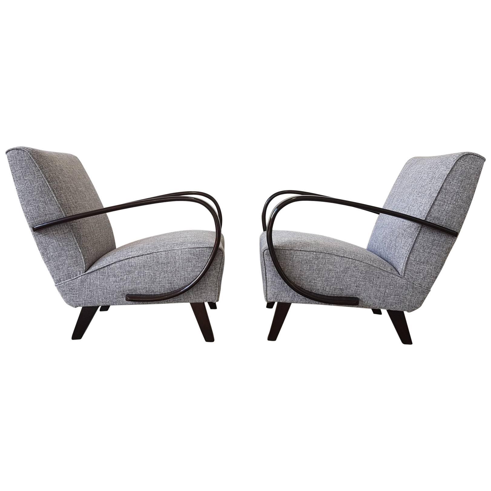 Pair of Jindrich Halabala Lounge Chairs, 1930