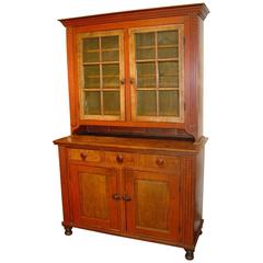 Pennsylvania Red-Painted Pine Two-Part Dutch Cupboard