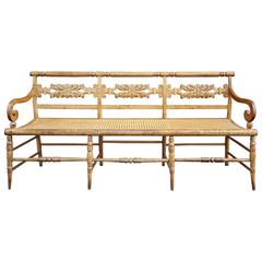 American Figured Maple Settee, circa 1830