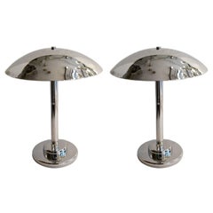 Pair of Midcentury Nickel-Plated Table Lamps