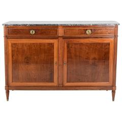 French Mahogany Buffet with Marble Top in Directoire Style, circa 1890