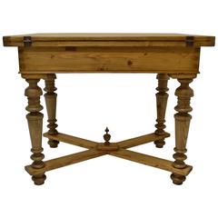Pine Swivel-Top Stretcher Base Table 6