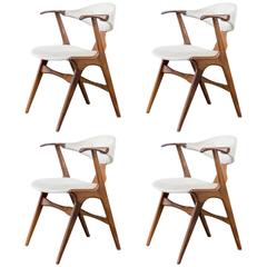 0s Louis van Teeffelen ‘Cowhorn’ Chairs for Wébé, Set of Four