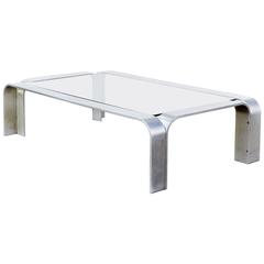 1990s Coffee Table in Aluminium and Glass