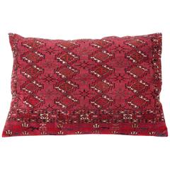 Antique Large Floor Pillow Made Out of a Turkmen Tekke Chuval