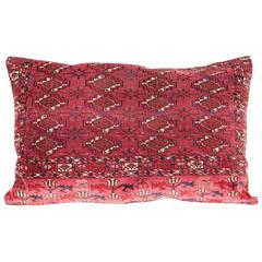 Antique Large Floor Pillow Made Out of a Turkmen Tekke Chuval 5