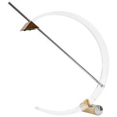 1980s Italian Design Table Lamp in Metal, Plexiglass, Chrome Plating and Brass 11