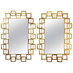 Pair of Large Modern Gilt Brass Mirrors 6