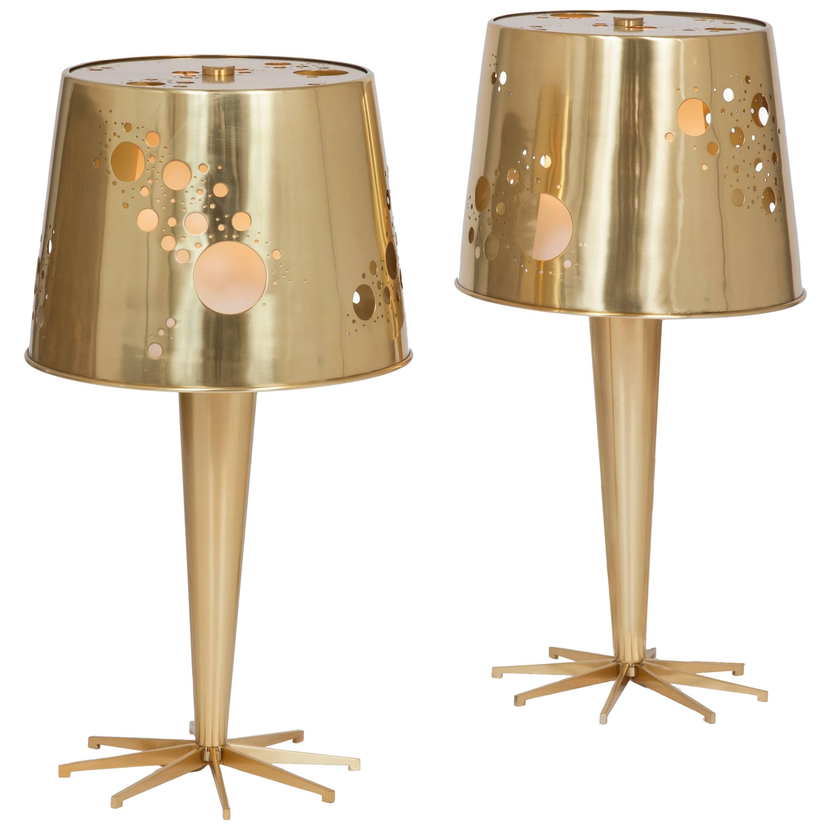 Pair of 'Lattea' table lamps by Roberto Rida For Sale