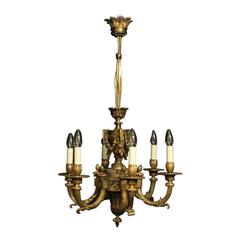 French Gilded Bronze Six-Light Antique Chandelier 5