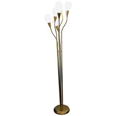 Six Armed Floor Lamp in Brass of Unknown Danish Design, 1950s-1960s 11