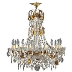 19th Century Napoleon III Crystal and Gilt Bronze Chandelier