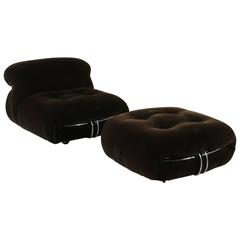 Soriana Armchair with Footrest by Afra Bianchin and Tobia Scarpa for Cassina Soriana Armchair with Footrest by Afra Bianchin and Tobia Scarpa for Cassina